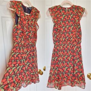 Sugar Lips Ruffle Red Floral Mini dress